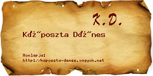 Káposzta Dénes névjegykártya